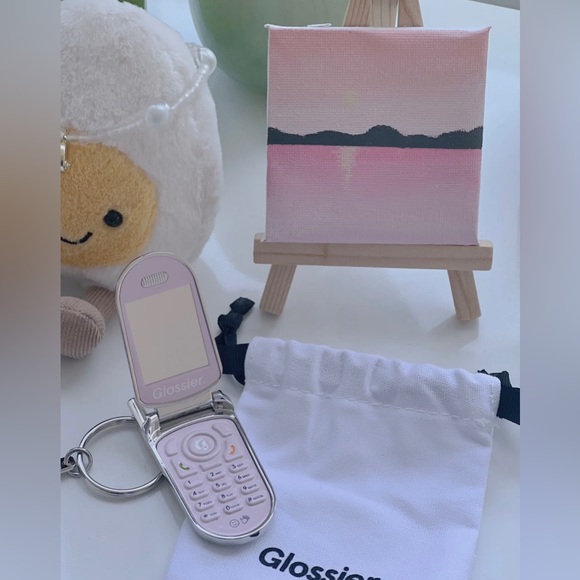 Glossier Accessories - Glossier Keychain LA Limited Brand New with Two Stickers